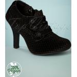 Schwarze Elegante Ruby Shoo Vegane Runde Pfennigabsatz High Heel Stiefeletten & High Heel Boots mit Reißverschluss aus Samt rutschfest für Damen 