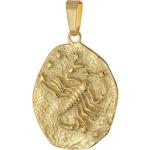 Goldene trendor Skorpion-Anhänger mit Sternzeichen-Motiv aus Gold 9 Karat für Damen 