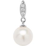 Silberne UNIQUE Perlenanhänger aus Weißgold mit Echte Perle für Damen 