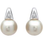Silberne UNIQUE Diamant Ohrringe aus Weißgold für Damen 