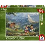 59938 Puzzle 1000 Teile Thomas Kinkade Studios: Disney, Mickey & Minnie in den Alpen