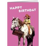 Moderne Pippi Langstrumpf Geburtstagskarten mit Tiermotiv aus Papier 5-teilig 