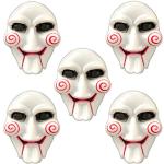 5er Set Jigsaw Maske Jig Saw Fasching Karneval Filmmaske Halloween Chucky Horror Gesichtsmaske