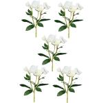 5er Set künstliche Christrose mit 5 Blüten 30 cm creme