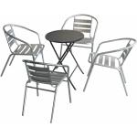 Silberne Gartenstühle & Balkonstühle aus Aluminium stapelbar Breite 50-100cm, Höhe 50-100cm, Tiefe 50-100cm 5-teilig 