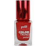 5x P2 Color Trend Nail Polish Nr. 010 red glitter Inhalt: 10ml - Nagellack für tollen Glitter-Effekt und Glanz auf dem Nagel.