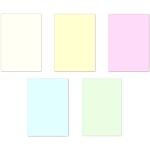 5x20 Blatt Buntpapier DIN A4 - Pastell - Farben Creme, Gelb, Rosa, Blau, Grün Briefpapier (LCP-118)