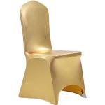 Goldene Stuhlhussen aus Stoff 6-teilig 
