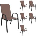 Anthrazitfarbene Mojawo Gartenstühle Metall pulverbeschichtet aus Polyrattan Outdoor Breite 50-100cm, Höhe 0-50cm, Tiefe 50-100cm 6-teilig 