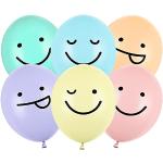 Emoji Smiley Runde Luftballons 6-teilig 