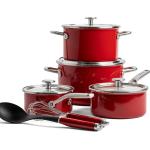 Reduzierte Rote KitchenAid Kochtopf-Sets aus Gusseisen mit Deckel 6-teilig 