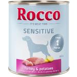 6 x 800g Sensitive Truthahn & Kartoffeln Rocco Hundefutter nass