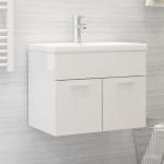 Weiße Waschbeckenunterschränke & Badunterschränke aus Holz Breite 0-50cm, Höhe 50-100cm 