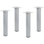 Silberne Rechteckige Möbelfüße aus Metall Breite 0-50cm, Höhe 50-100cm, Tiefe 0-50cm 4-teilig 