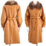 Goldene Vintage Trenchcoats aus Pelz für Damen Größe M für den für den Winter 