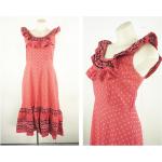 Rote Vintage Ärmellose Midi Sommerkleider mit Reißverschluss für Damen für den für den Sommer 