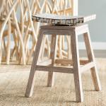 Reduzierte Weiße Brayden Studio Holzhocker aus Massivholz Breite 0-50cm, Höhe 0-50cm 