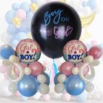 Rosa Ballons aus Kunststoff 63-teilig zur Babyparty 
