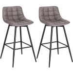 Reduzierte Graue Woltu Barhocker & Barstühle aus Kunstleder Breite 0-50cm, Höhe 0-50cm 2-teilig 