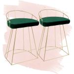 Reduzierte Grüne Retro Barhocker & Barstühle aus Samt gepolstert Breite 50-100cm, Höhe 0-50cm 