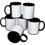Schwarze MamboCat Kaffeebecher glänzend aus Porzellan 6-teilig 6 Personen 
