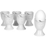 Graue Moderne Van Well Runde Eierbecher glänzend aus Porzellan 6-teilig 6 Personen 