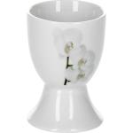 Weiße Blumenmuster Moderne Van Well Runde Eierbecher glänzend aus Porzellan 6-teilig 6 Personen 