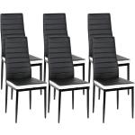 Reduzierte Schwarze Moderne Esszimmerstühle & Küchenstühle aus Kunstleder Breite 0-50cm, Höhe 50-100cm, Tiefe 0-50cm 6-teilig 