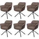 Braune Moderne Mendler Designer Stühle pulverbeschichtet aus Textil höhenverstellbar Breite 0-50cm, Höhe 0-50cm, Tiefe 0-50cm 6-teilig 