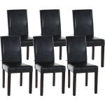 Dunkelbraune Moderne CLP Trading Esszimmerstühle ohne Armlehne aus Holz gepolstert 6-teilig 