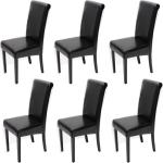 6er-Set Esszimmerstuhl Stuhl Küchenstuhl Novara II, Leder ' schwarz, dunkle Beine