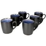 Schwarze Maritime Runde Kaffeetassen-Sets 250 ml mit Kaffee-Motiv aus Steingut 6-teilig 6 Personen 