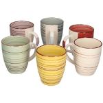 Bunte MamboCat Teetassen Sets aus Keramik mikrowellengeeignet 6-teilig 6 Personen 