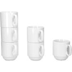 Weiße Van Well Trend Runde Kaffeetassen-Sets aus Porzellan stapelbar 18-teilig 6 Personen 
