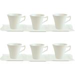 Weiße Moderne Van Well Harmony Quadratische Kaffeetassen-Sets aus Porzellan mikrowellengeeignet 6-teilig 6 Personen 