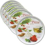 Bunte MamboCat Runde Pizzateller 33 cm aus Porzellan spülmaschinenfest 6-teilig 6 Personen 