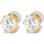 Goldene COOLSTEELANDBEYOND Magnet-Ohrringe poliert aus Edelstahl mit Zirkonia für Damen 