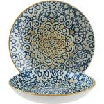 6x Bonna Alhambra Bloom Teller tief 25cm Blau Weiß Porzellan ALHBLM25CK Pastateller Suppenteller Salatteller Geschirr - porcelain ALHBLM25CK