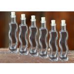 6x Glasflasche Onda Alta 100ml leere Flaschen mit Korken, zum selbst Abfüllen, 0,1l Liter, Likörflasche Schnapsflasche Ölflasche, 6 Stück von condecoro