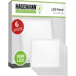 6x HAGEMANN® LED Panel 62x62cm Rasterleuchte 36W Odenwalddecke Bürodeckenleuchte