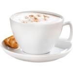 Beige Unifarbene Milchkaffeetassen aus Porzellan 