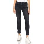 7 For All Mankind Damen The Skinny Crop Luxe Vintage Any Time With Frayed Curved Hem Jeans, Black, 28W 30L EU