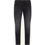 Schwarze 7 For All Mankind Skinny Jeans mit Reißverschluss aus Baumwolle für Herren 