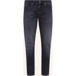 Schwarze 7 For All Mankind Slim Fit Slim Fit Jeans mit Reißverschluss aus Baumwolle für Herren Größe XXL 