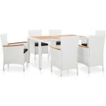 Weiße Dining Lounge Sets aus Polyrattan mit Armlehne 7-teilig 