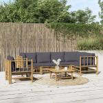 Reduzierte Dunkelgraue Dining Lounge Sets aus Bambus 7-teilig 