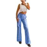 Hellblaue Vintage Jeans-Schlaghosen aus Denim für Damen Größe S 