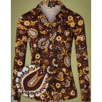 70s Gina Groovy Blouse in Brown