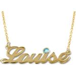 Goldene Namensketten aus Kristall personalisiert für Damen 