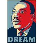 777 Tri-Seven Entertainment "Martin Luther King Jr-Poster Dream Decor Black History Wandkunst, ungerahmt, 27,9 cm, 17,9 cm, mehrfarbig